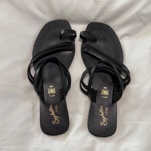 Seychelles Black Strappy Sandals